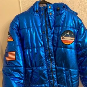 Mens Champion Metallic Puffer Coat